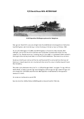 A preview of a PDF biography for Mills, David Bruce